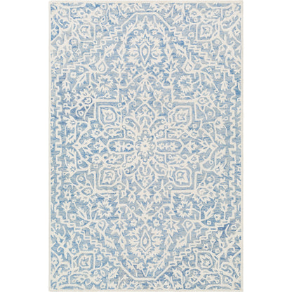 Kayseri Rug - 24663 by Livabliss in denim, pale blue, cream. Made from 100% wool in a unique style.
