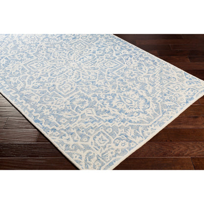 Kayseri Rug - 24663 by Livabliss in denim, pale blue, cream. Made from 100% wool in a unique style.