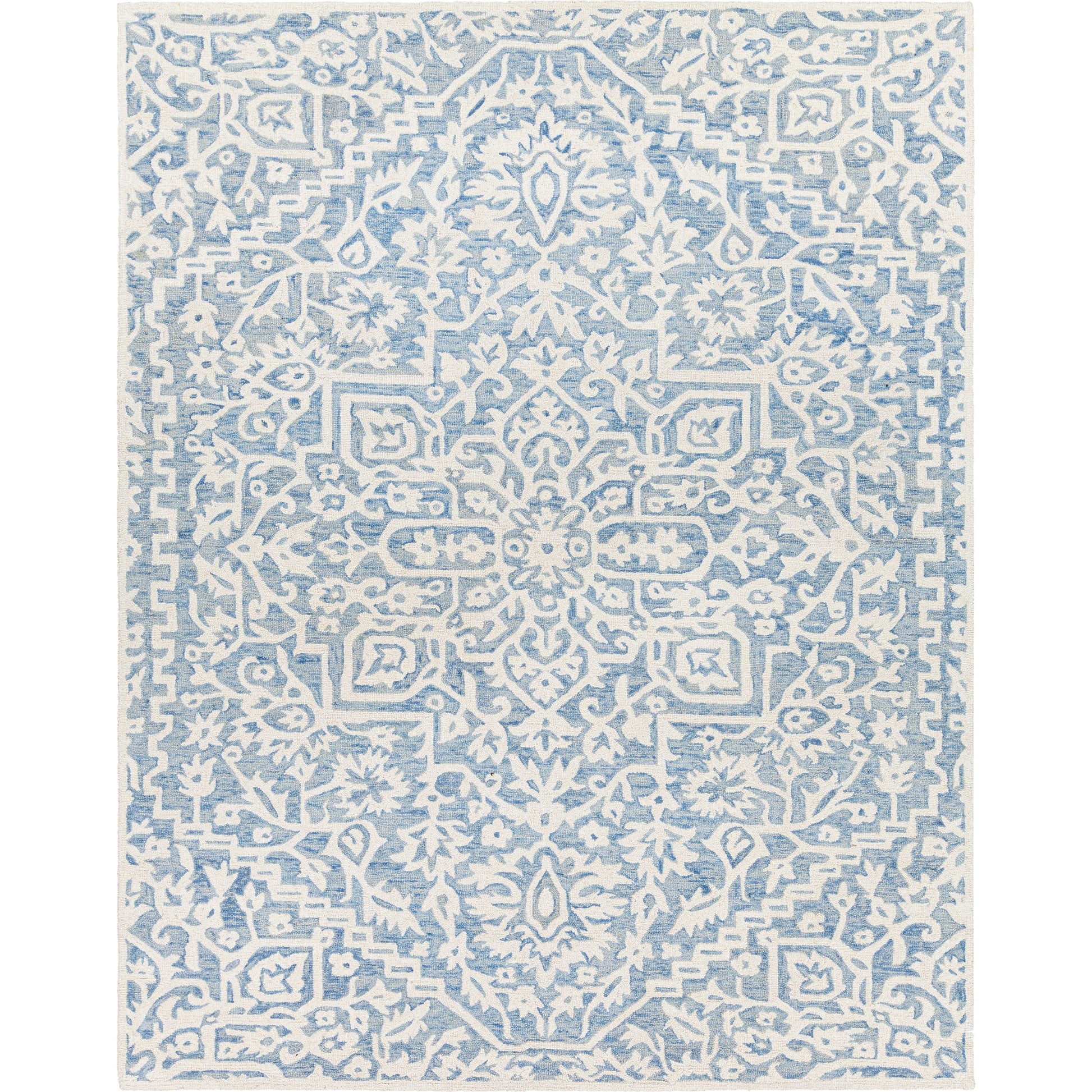 Kayseri Rug - 24663 by Livabliss in denim, pale blue, cream. Made from 100% wool in a unique style.