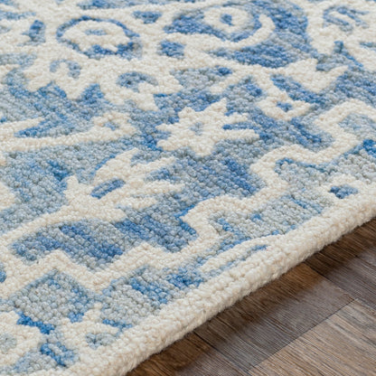 Kayseri Rug - 24663 by Livabliss in denim, pale blue, cream. Made from 100% wool in a unique style.