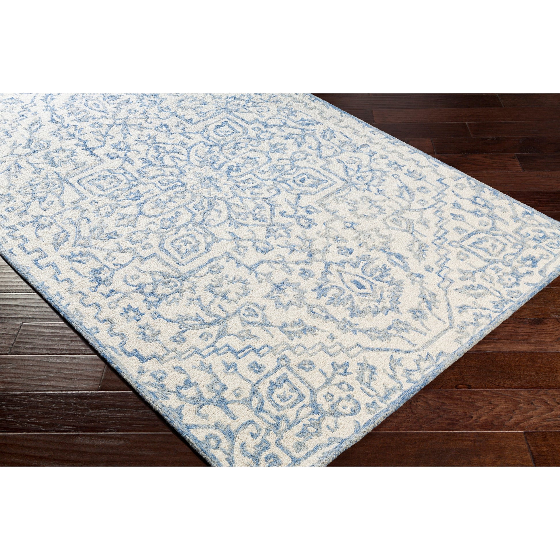 Kayseri Rug - 24663 by Livabliss in denim, pale blue, cream. Made from 100% wool in a unique style.