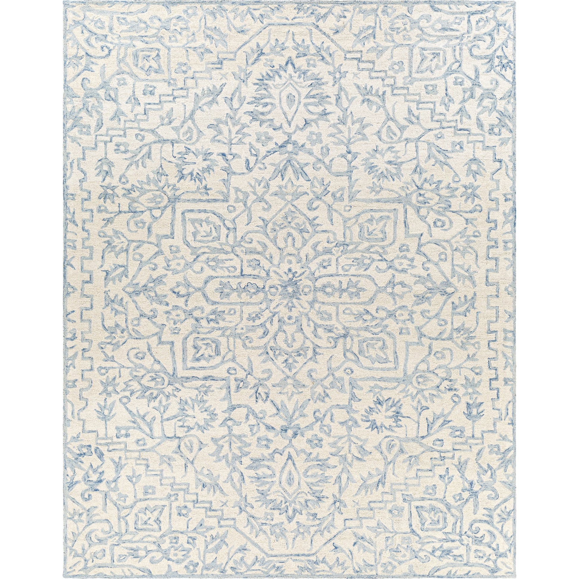 Kayseri Rug - 24663 by Livabliss in denim, pale blue, cream. Made from 100% wool in a unique style.
