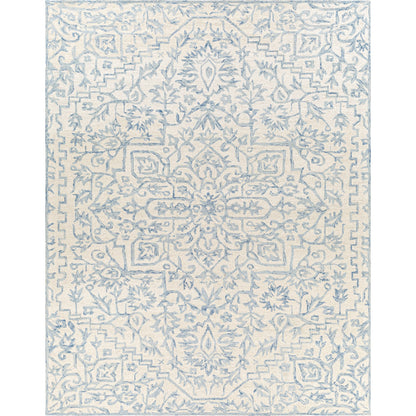 Kayseri Rug - 24663 by Livabliss in denim, pale blue, cream. Made from 100% wool in a unique style.