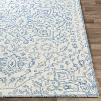 Kayseri Rug - 24663 by Livabliss in denim, pale blue, cream. Made from 100% wool in a unique style.