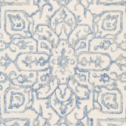 Kayseri Rug - 24663 by Livabliss in denim, pale blue, cream. Made from 100% wool in a unique style.