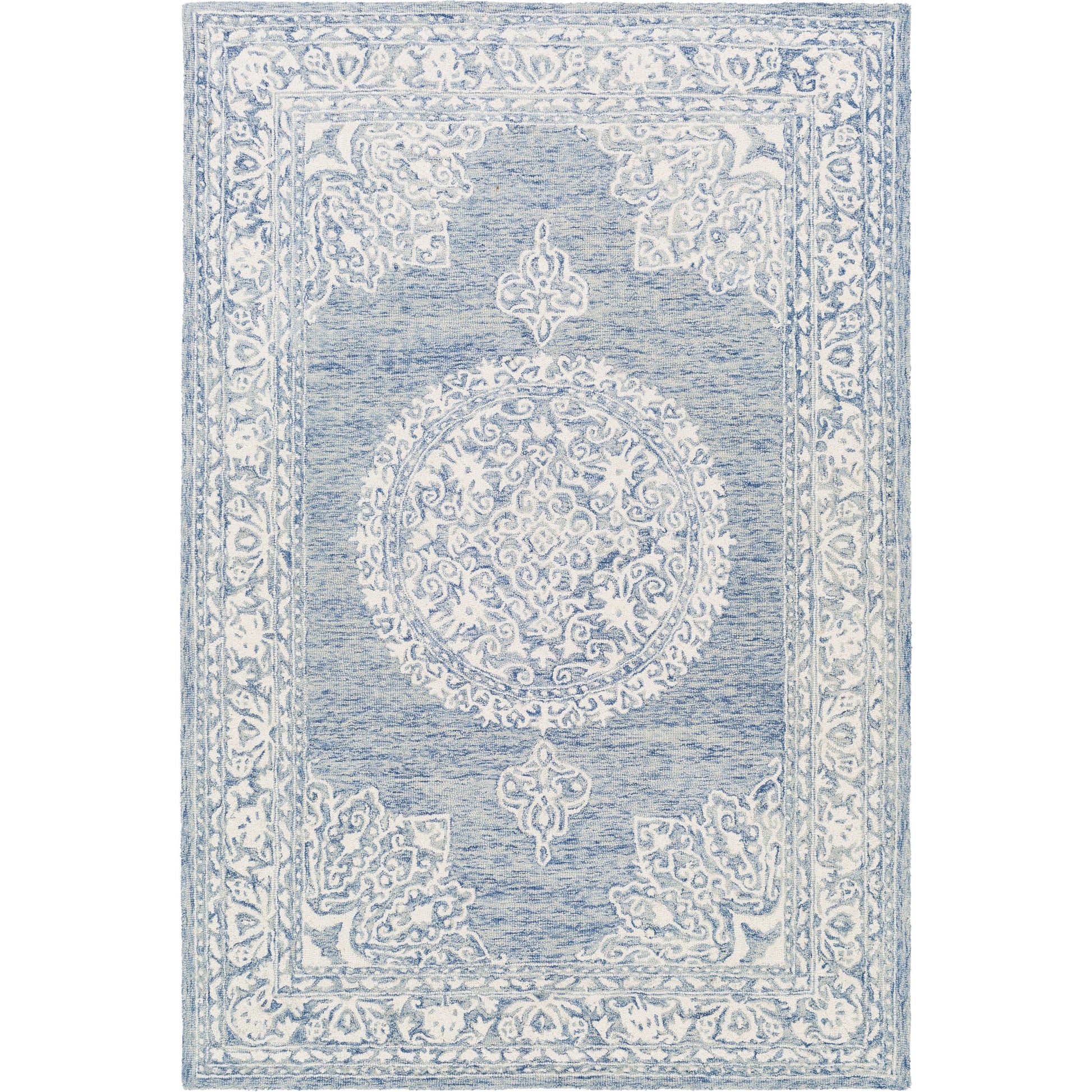 Kayseri Rug - 24665 by Livabliss in medium gray, light beige, cream. Made from 100% wool in a unique style.