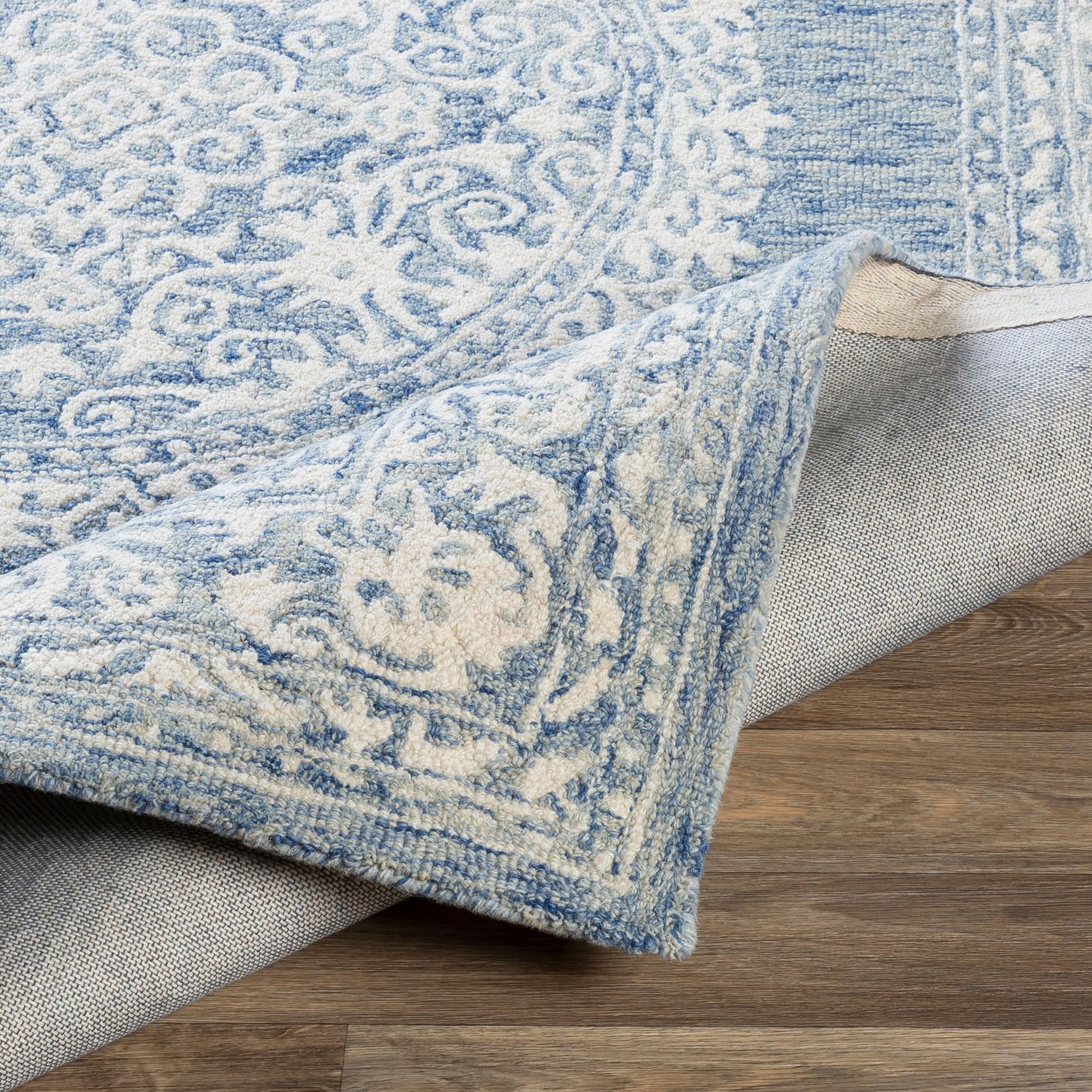 Kayseri Rug - 24665 by Livabliss in medium gray, light beige, cream. Made from 100% wool in a unique style.