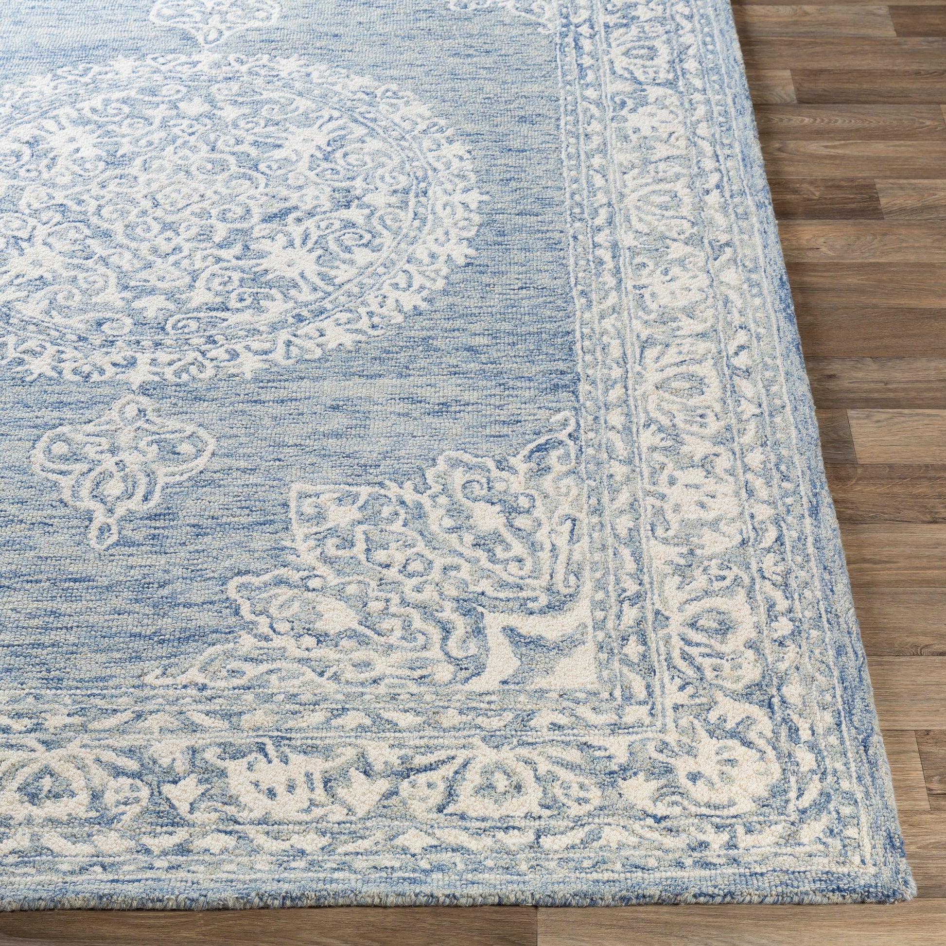 Kayseri Rug - 24665 by Livabliss in medium gray, light beige, cream. Made from 100% wool in a unique style.