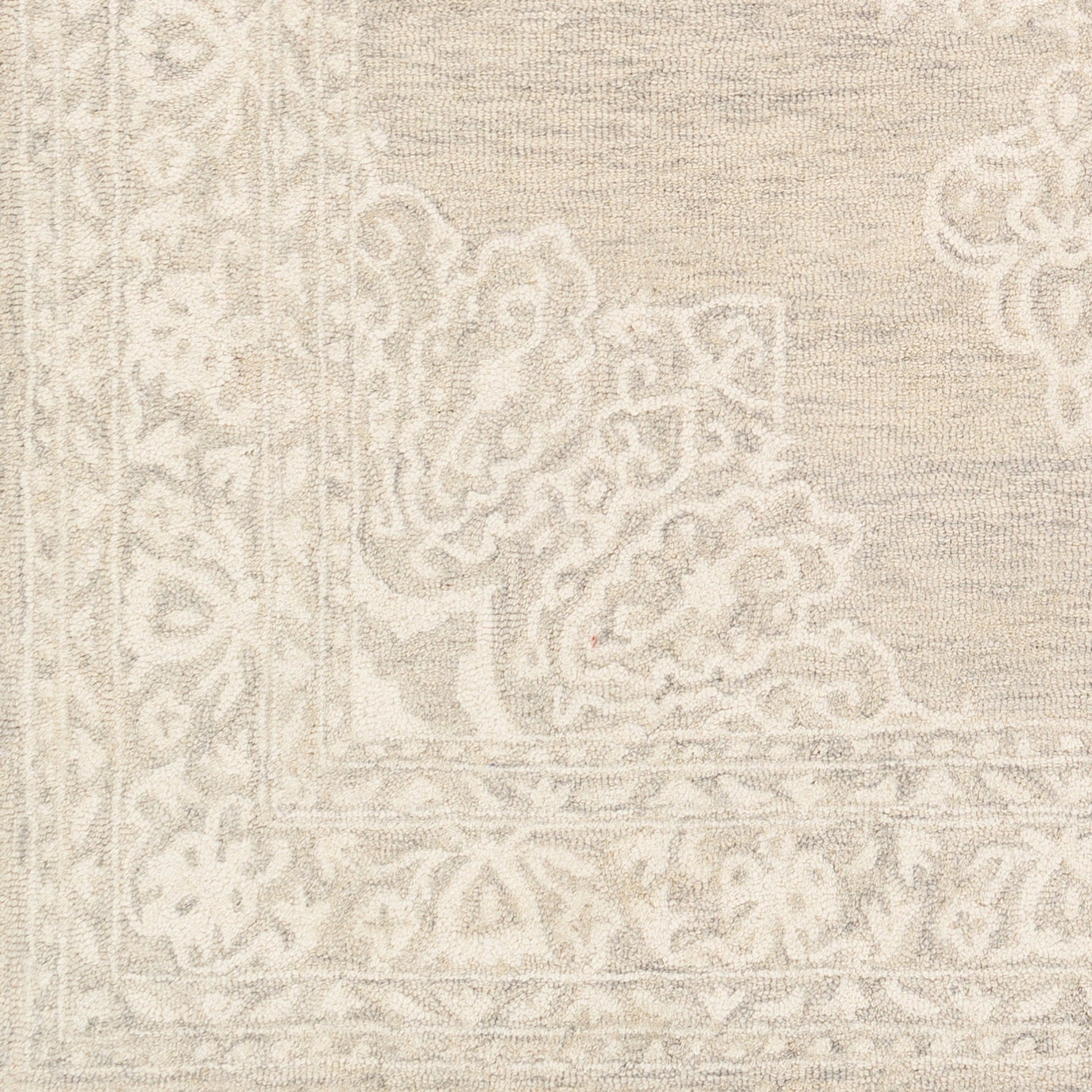 Kayseri Rug - 24665 by Livabliss in medium gray, light beige, cream. Made from 100% wool in a unique style.
