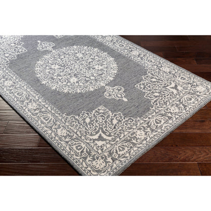 Kayseri Rug - 24665 by Livabliss in medium gray, light beige, cream. Made from 100% wool in a unique style.