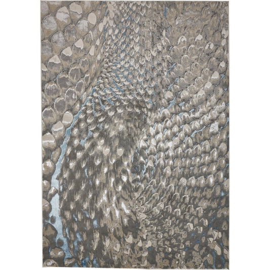 Azure Rug - 3403F by Feizy in blue, silver, gray. Made from polyester, polypropylene in a unique style.