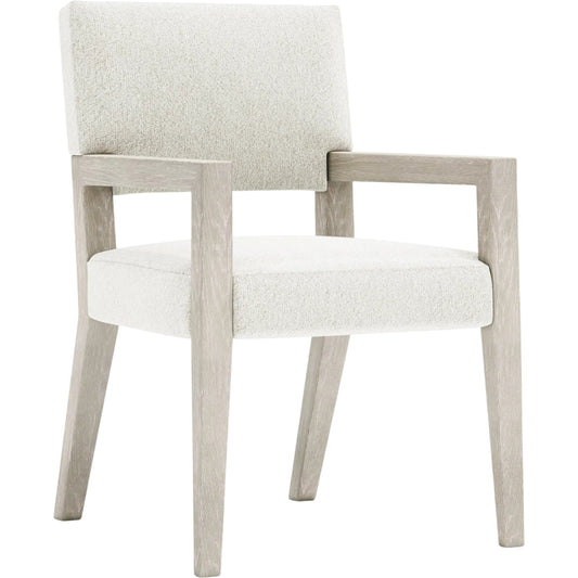 Tempo Arm Chair by Bernhardt in white. Made from wood, fabric in a unique style.