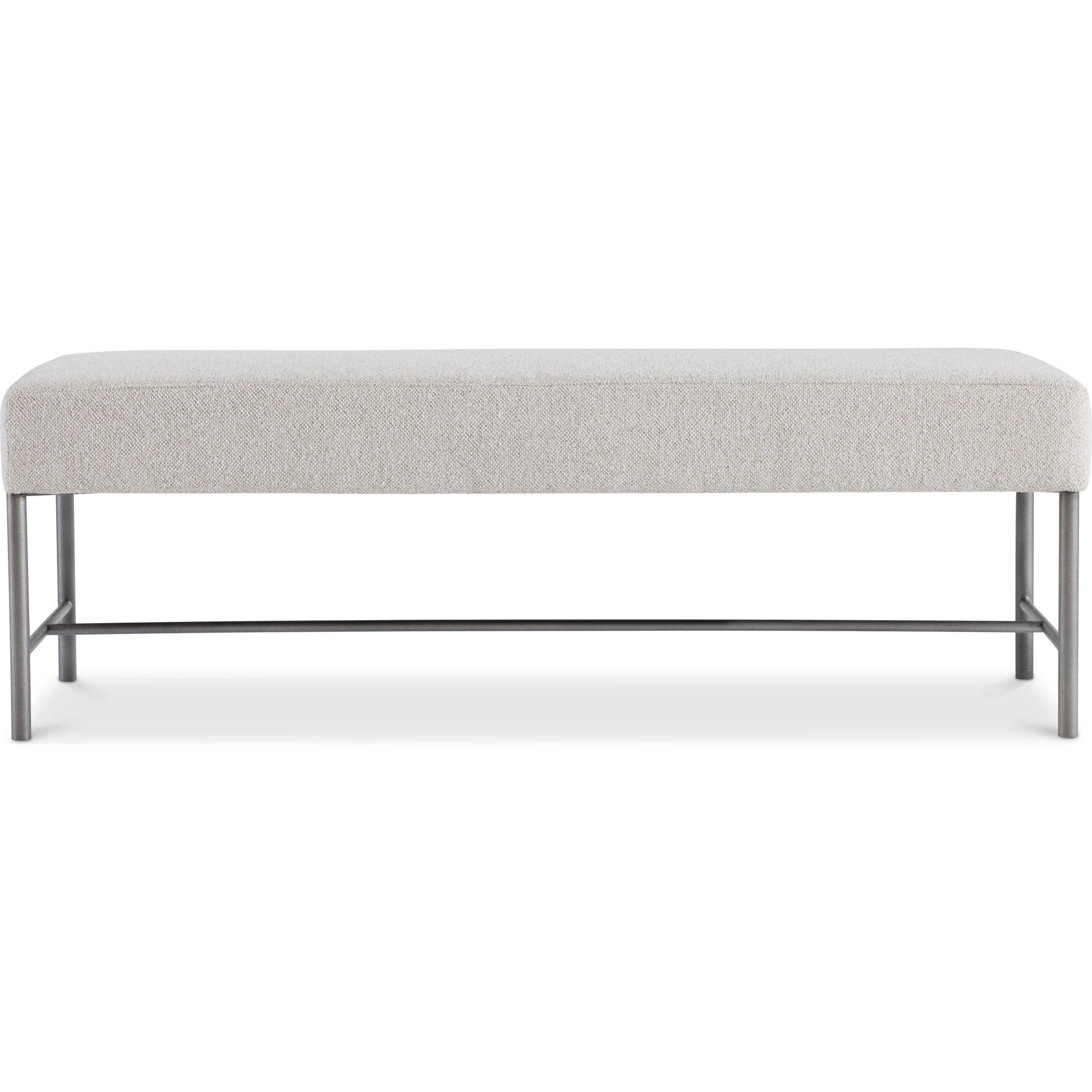Outline Bench by Bernhardt in beige and atra. Made from fabric, metal in a transitional style.