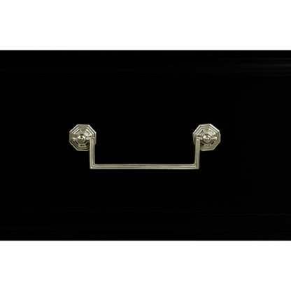 Reimagined Sprite Display Cabinet by Jonathan Charles in lacquered black. Made from acacia in a traditional style.