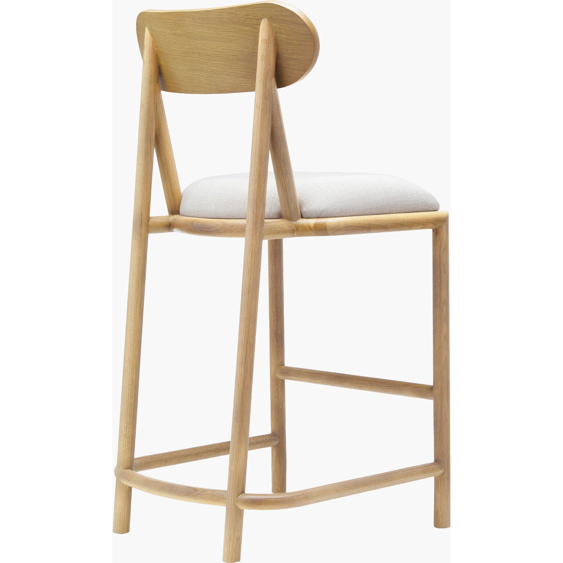Keating Bar Stool by Surya in light beige. Made from polyester, oak, polyurethane foam, polyfill in a transitional style.