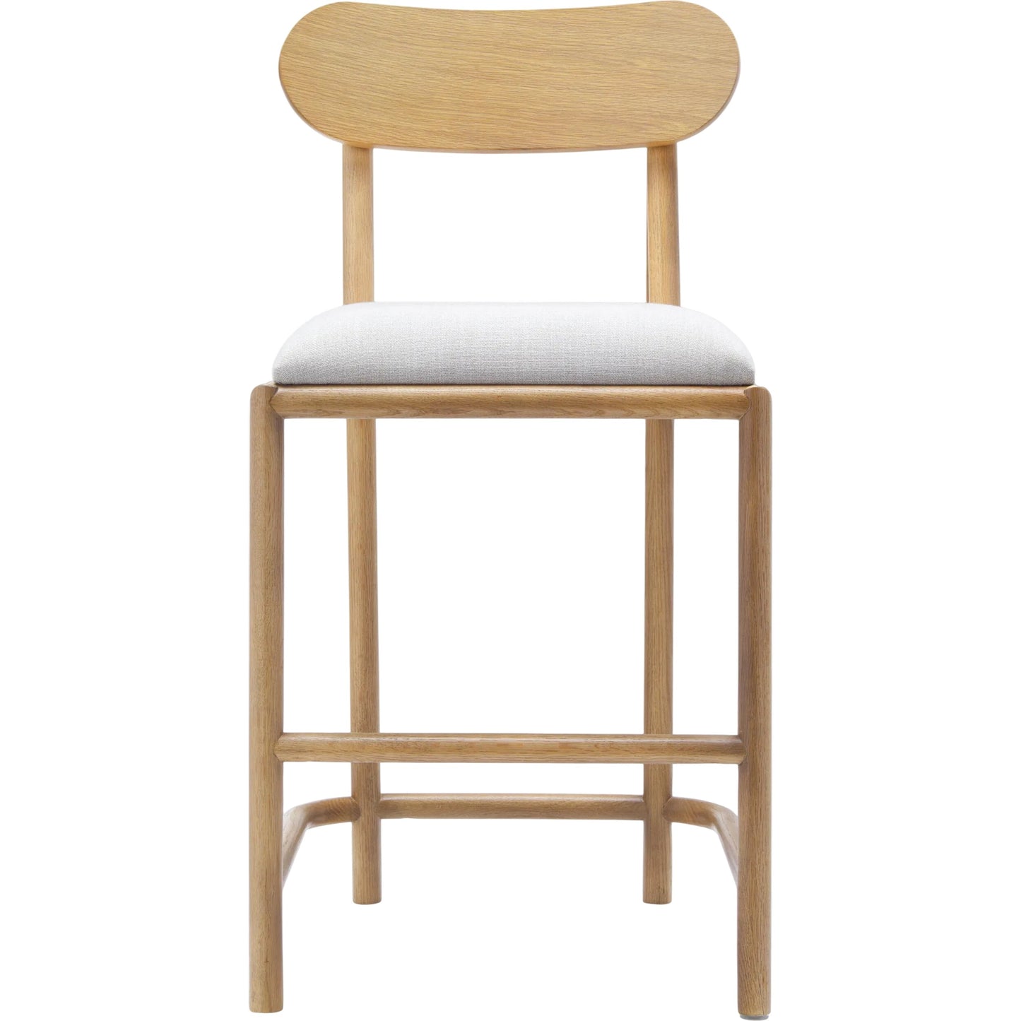 001 SI-2258225 | Primary Silo | Keating Bar Stool by Surya in light beige. Made from polyester, oak, polyurethane foam, polyfill in a transitional style.