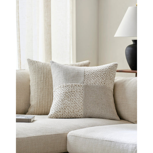 Katherine Pillow - 516696 by Surya in light silver, warm grey, white. Made from cotton, linen, viscose in a modern style.