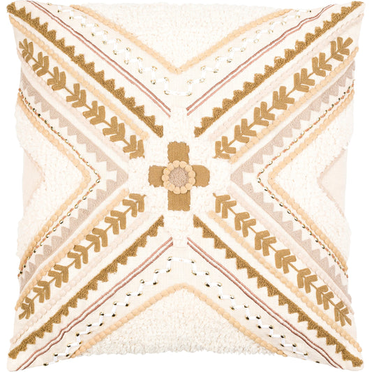 Kenitra Pillow - 25508 by Surya in tan, olive. Made from 100% cotton in a eclectic & global style.