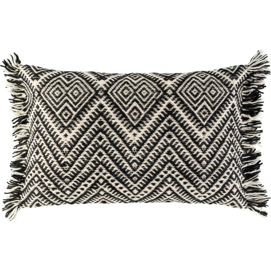 Katniss Pillow - 26161 by Surya in beige, black. Made from 100% wool, 100% cotton in a eclectic & global style.