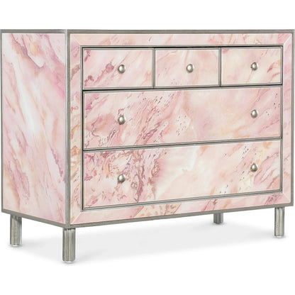 Susan G. Komen Eternal Chest by Hooker Furniture in pink reverse hand painted glass. Made from unique in a eclectic & global style.