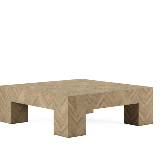 001 SI-2155774 | Primary Silo | Garrison Square Cocktail Table by A.R.T. Furniture in washed oak. Made from parawood solids with ash embossing, white oak veneers in a cottage & farmhouse style.