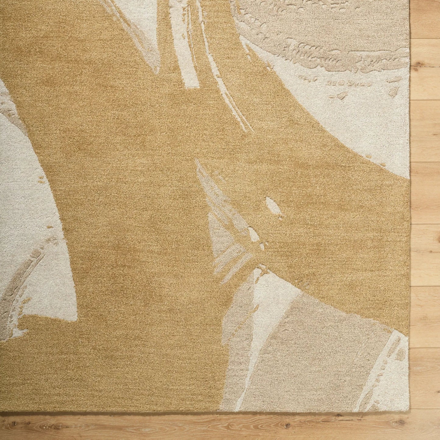006 SI-2349382,SI-2349383,SI-2349384,SI-2349385 | Closeup | Kubra KUB-2300 Rug by Livabliss in camel, sandstone, ivory. Made from wool in a unique style.