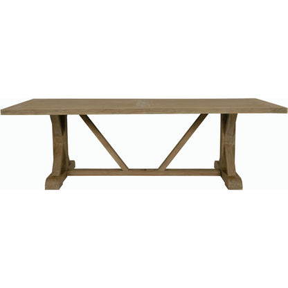 Coastal Outdoor Teak 94" Trestle Dining Table by Sunset West in teak. Made from teak in a modern style.