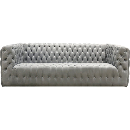 Vicenza Velvet Sofa by Pasargad Home in silver. Made from velvet in a modern style.