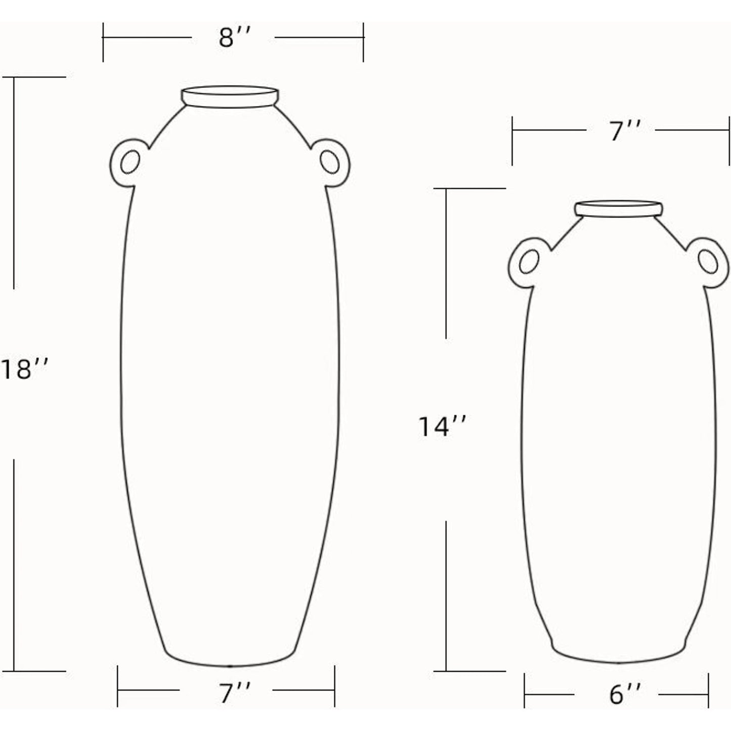 002 SI-1919959 | Additional Silo | Kushan Vases- 32159 (Set of 2) by Surya in cream, white and glazed. Made from main: ceramic in a modern style.