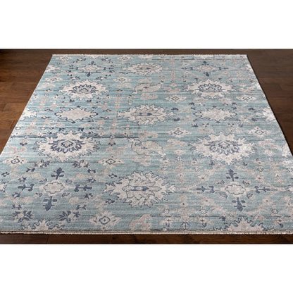 Kushal Rug - 26070 by Surya in pale blue, gray, denim, ink blue. Made from unique in a unique style.