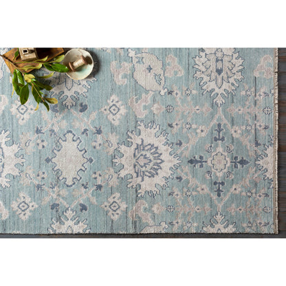 Kushal Rug - 26070 by Surya in pale blue, gray, denim, ink blue. Made from unique in a unique style.