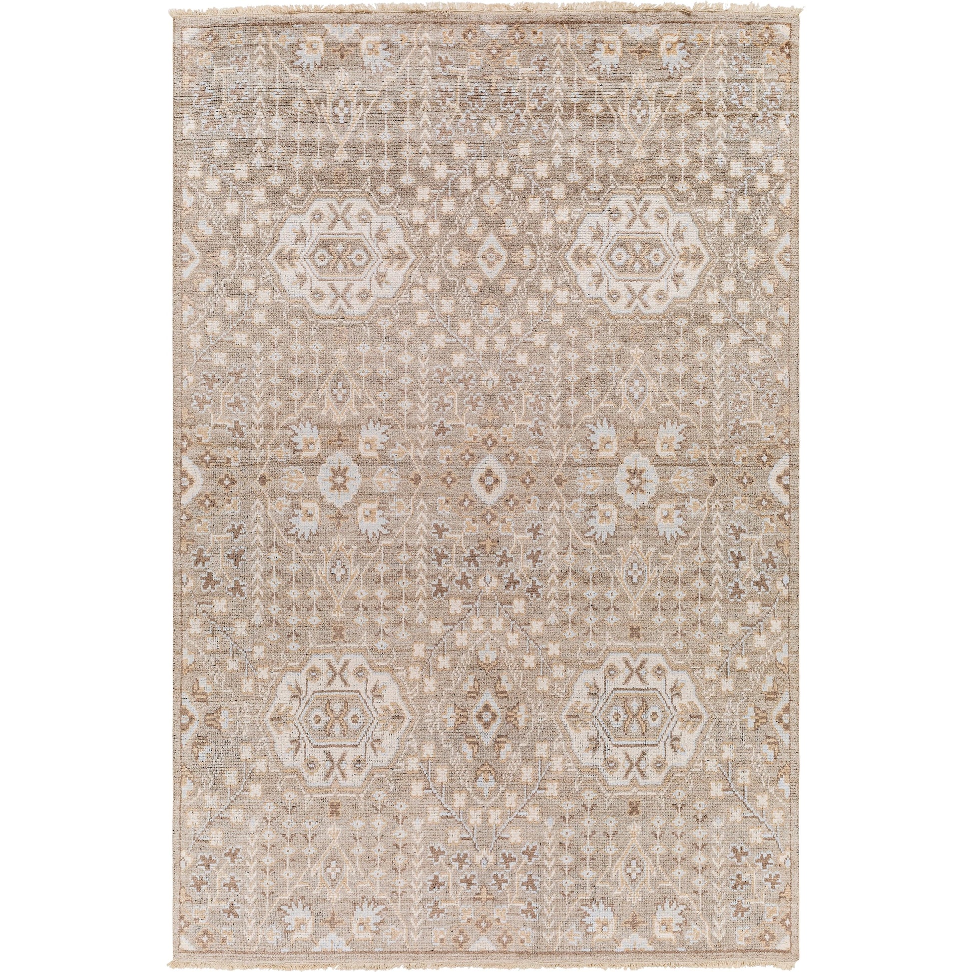 Kushal Rug - 29788 by Surya in brown, taupe, charcoal, ice blue, light beige. Made from 70% viscose, 30% wool in a unique style.