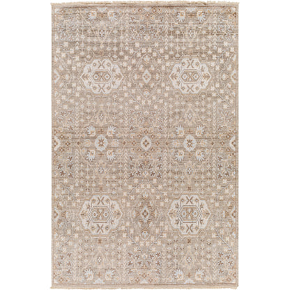 Kushal Rug - 29788 by Surya in brown, taupe, charcoal, ice blue, light beige. Made from 70% viscose, 30% wool in a unique style.