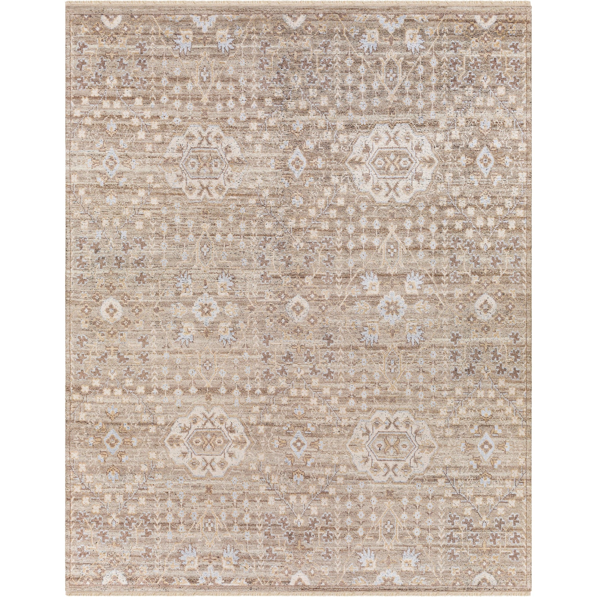 Kushal Rug - 29788 by Surya in brown, taupe, charcoal, ice blue, light beige. Made from 70% viscose, 30% wool in a unique style.