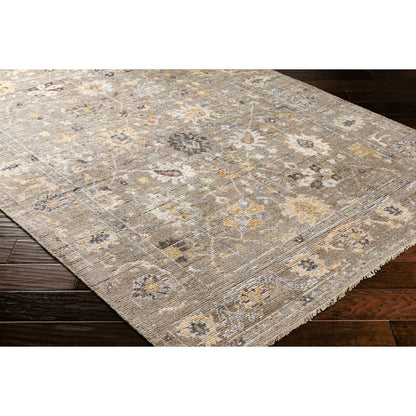 Kushal Rug - 29790 by Surya in charcoal, pale blue, wheat, dusty coral, cream. Made from 70% viscose, 30% wool in a unique style.