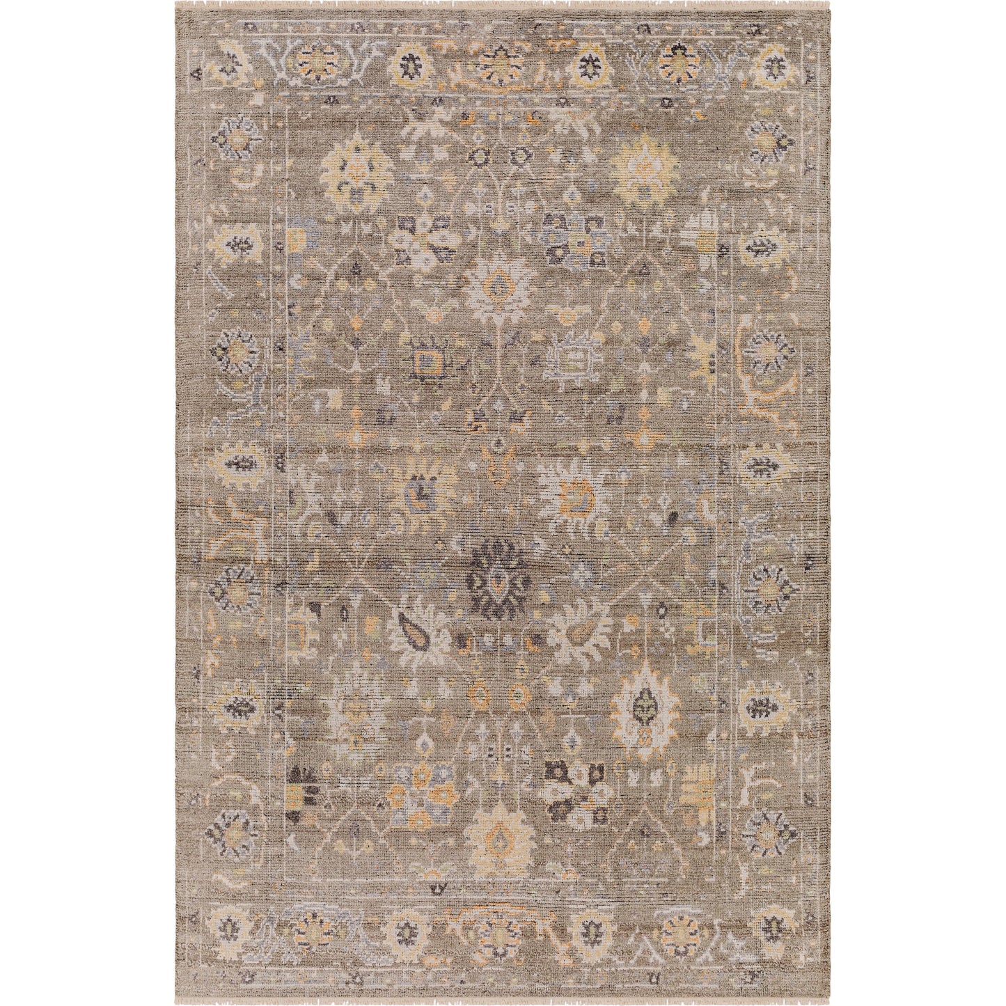 002 SI-1884365,SI-1884366 | Primary Silo | Kushal Rug - 29790 by Surya in charcoal, pale blue, wheat, dusty coral, cream. Made from 70% viscose, 30% wool in a unique style.