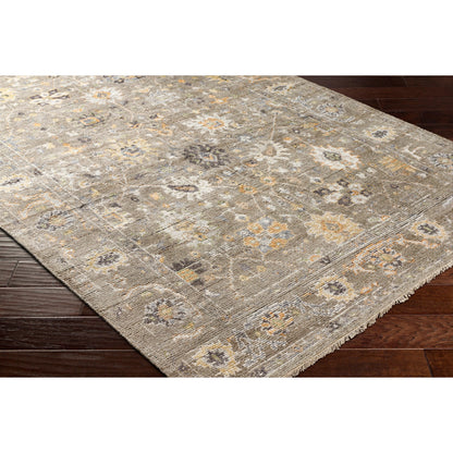 Kushal Rug - 29790 by Surya in charcoal, pale blue, wheat, dusty coral, cream. Made from 70% viscose, 30% wool in a unique style.