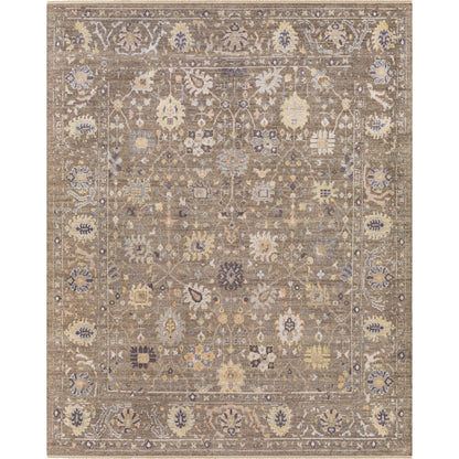 Kushal Rug - 29790 by Surya in charcoal, pale blue, wheat, dusty coral, cream. Made from 70% viscose, 30% wool in a unique style.