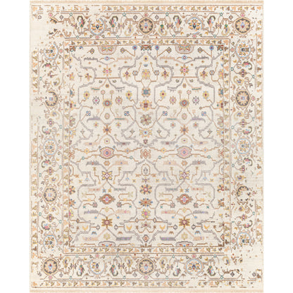 Kushal Rug - 30132 by Surya in tan, wheat, gray, light blue, light gray, pink. Made from 70% viscose, 30% wool in a unique style.