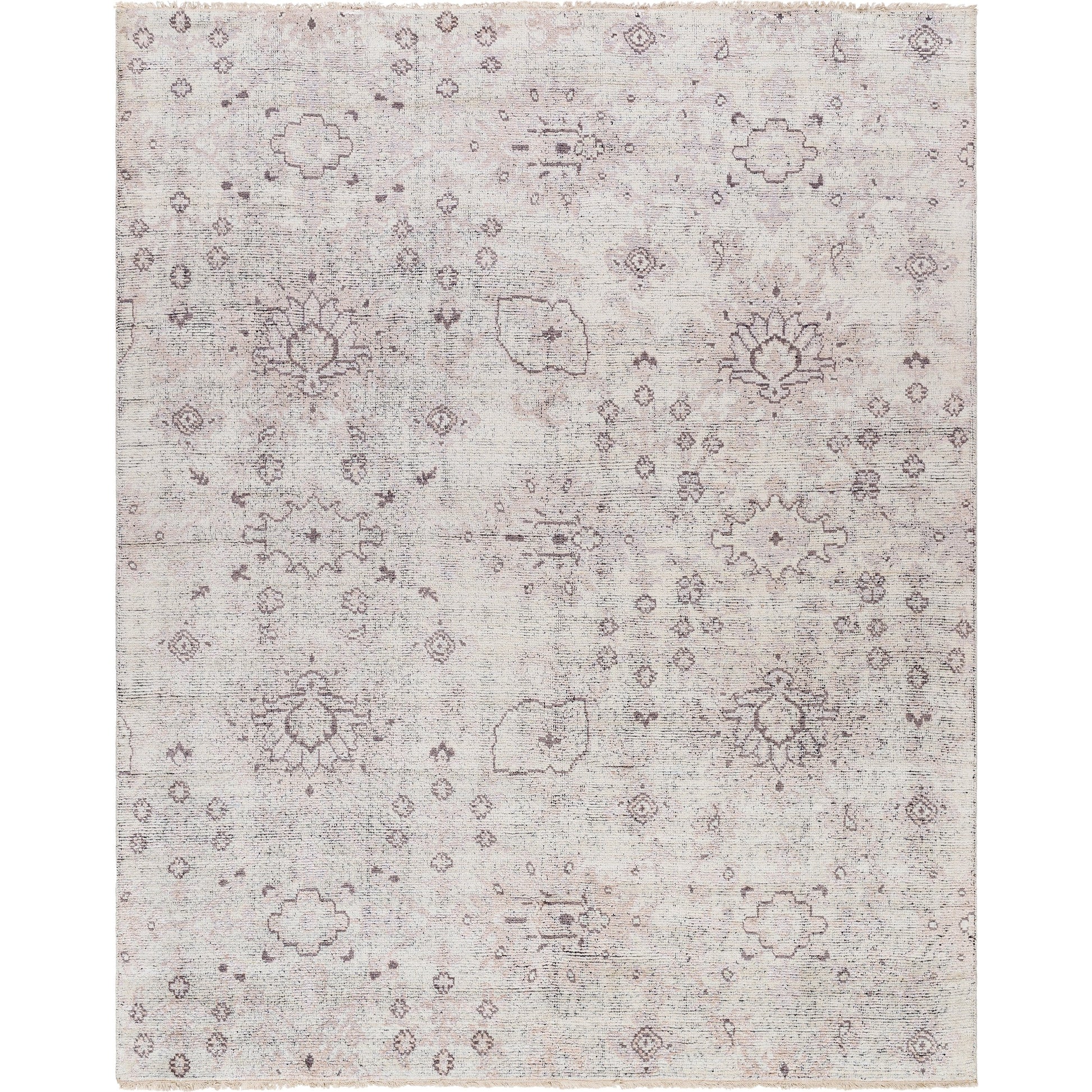 Kushal Area Rug by Surya in ivory, charcoal, slate gray. Made from face: 70% viscose, 30% wool in a traditional style.