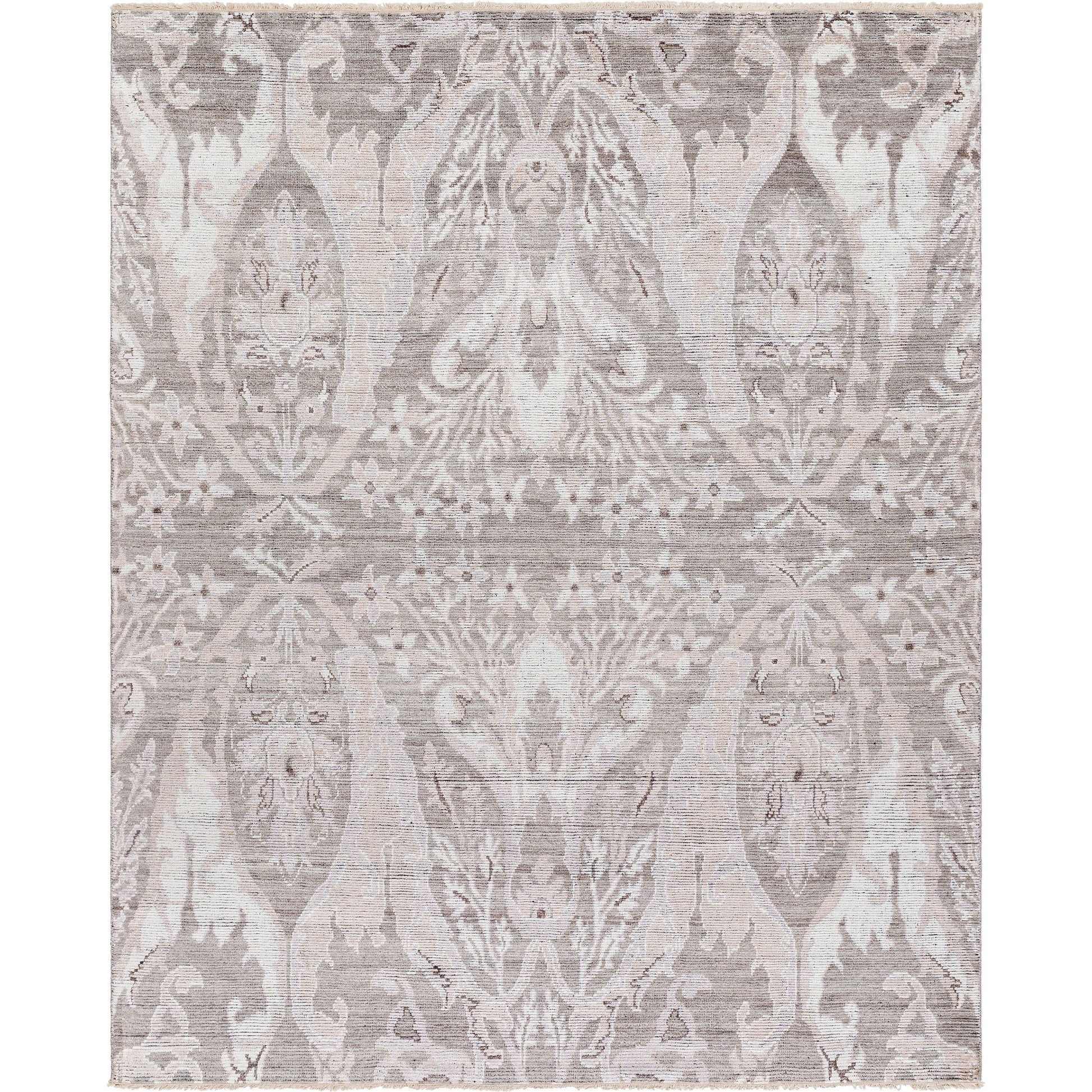 Kushal Rug - 13024 by Surya in pewter, ash gray, ivory. Made from face: 70% viscose, 30% wool in a unique style.