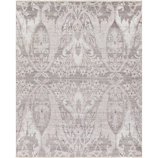 Kushal Rug - 13024 by Surya in pewter, ash gray, ivory. Made from face: 70% viscose, 30% wool in a unique style.