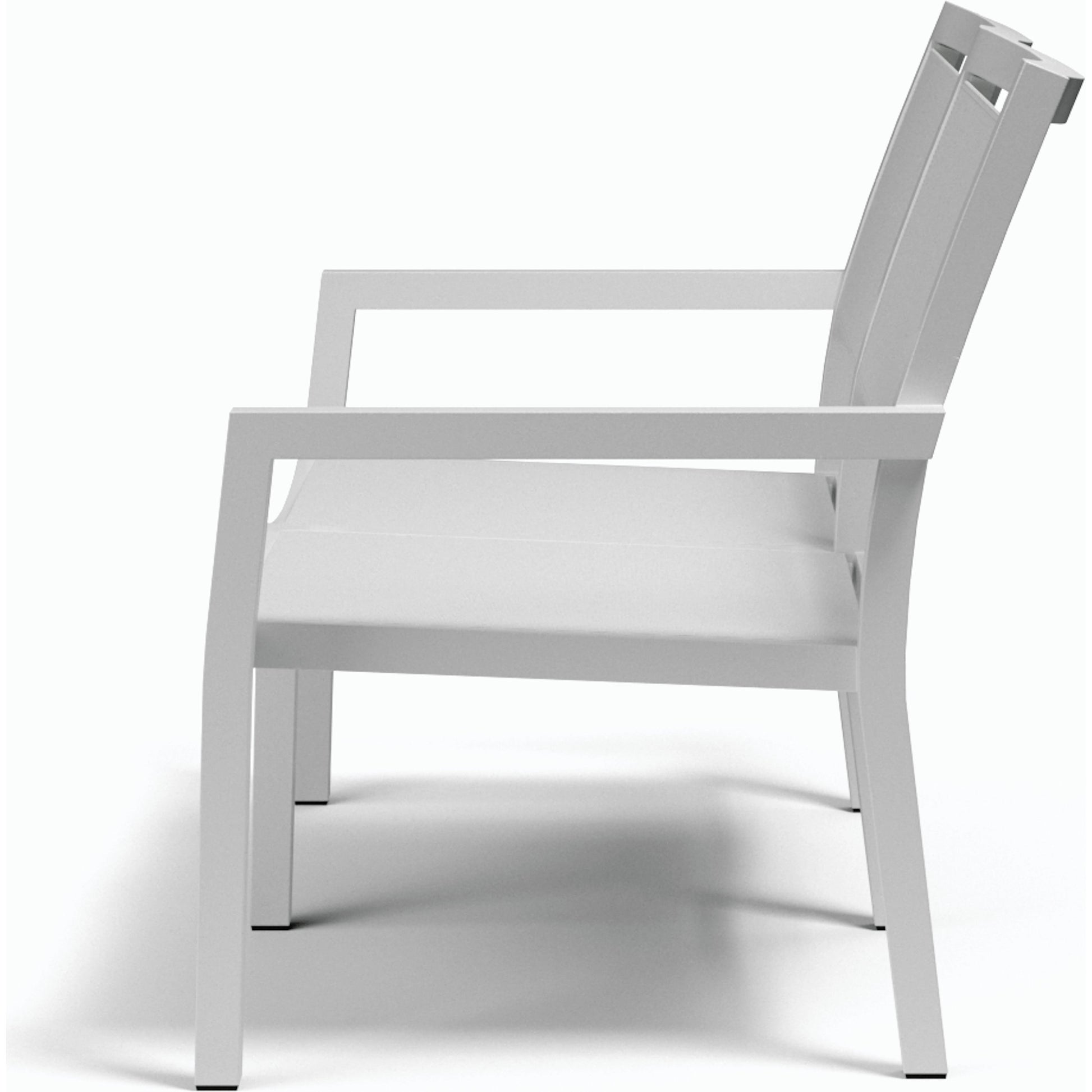 Naples Outdoor Sling Loveseat by Sunset West in white. Made from aluminum in a modern style.