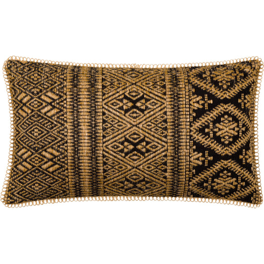Kavana Pillow - 29161 by Surya in dark brown, bronze, off-white, clay, chocolate, light wood, copper. Made from front: 75% cotton, front: 25% jute, back: 100% cotton in a modern style.