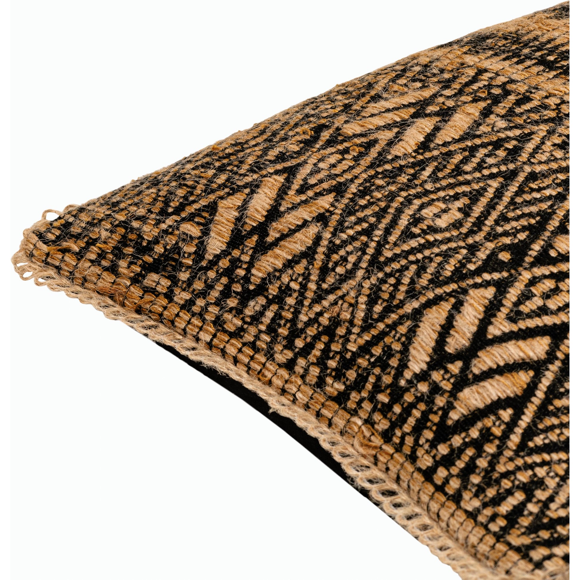 Kavana Pillow - 29161 by Surya in camel, black. Made from front: 75% cotton, front: 25% jute, back: 100% cotton in a modern style.
