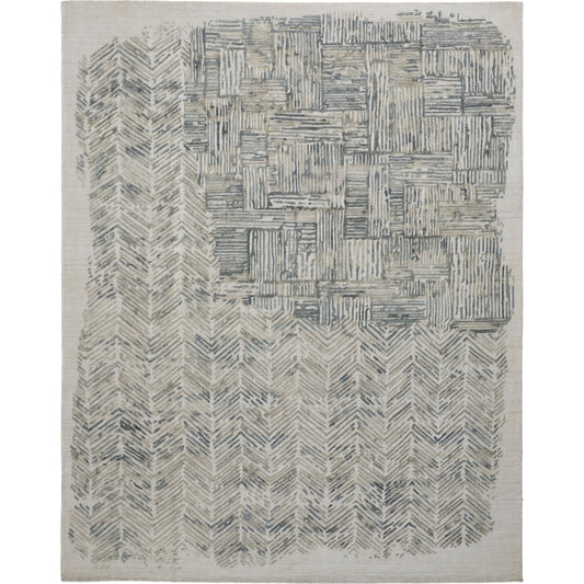 Elias Rug - 6891F by Feizy in green, blue, ivory. Made from viscose, wool in a unique style.
