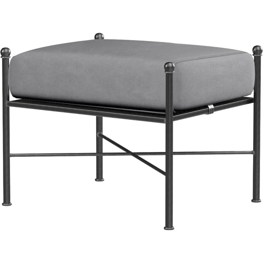 Provence Outdoor Ottoman by Sunset West. Made from wrought iron in a modern style.