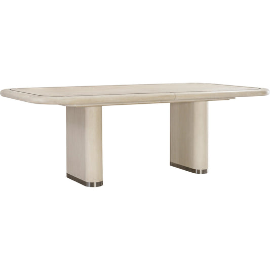 Brigitte Dining Table by Bernhardt in ecru. Made from wood, metal in a transitional style.