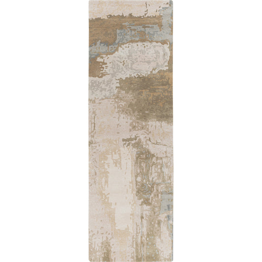 Kavita Rug - 25153 by Surya in khaki, ivory, medium gray. Made from 50% viscose, 50% wool in a unique style.