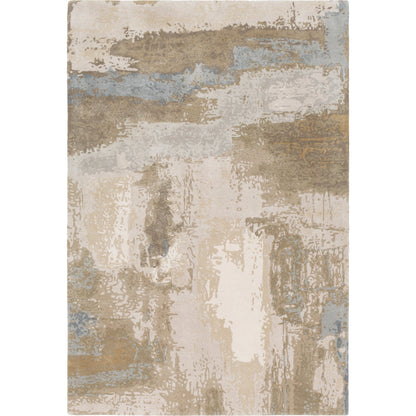 Kavita Rug - 25153 by Surya in oatmeal, light beige, tan, medium gray, pale blue. Made from 50% viscose, 50% wool in a unique style.